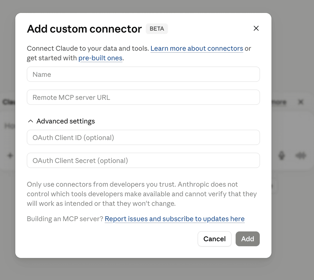Step 02 — Enter the Bachatt MCP server details